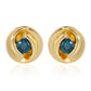Goldplattierte Silberohrringe mit blauem Diamant