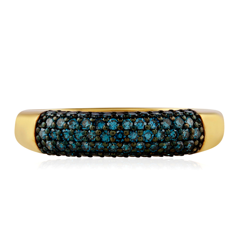 Goldplattierter Silberring mit blauem Diamant 1 