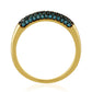 Goldplattierter Silberring mit blauem Diamant