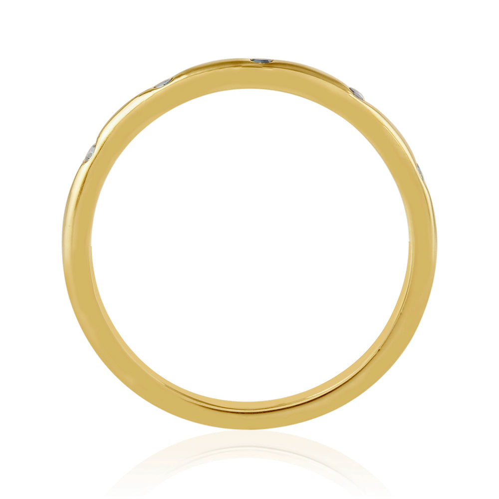 Goldplattierter Silberring mit blauem Diamant 3 