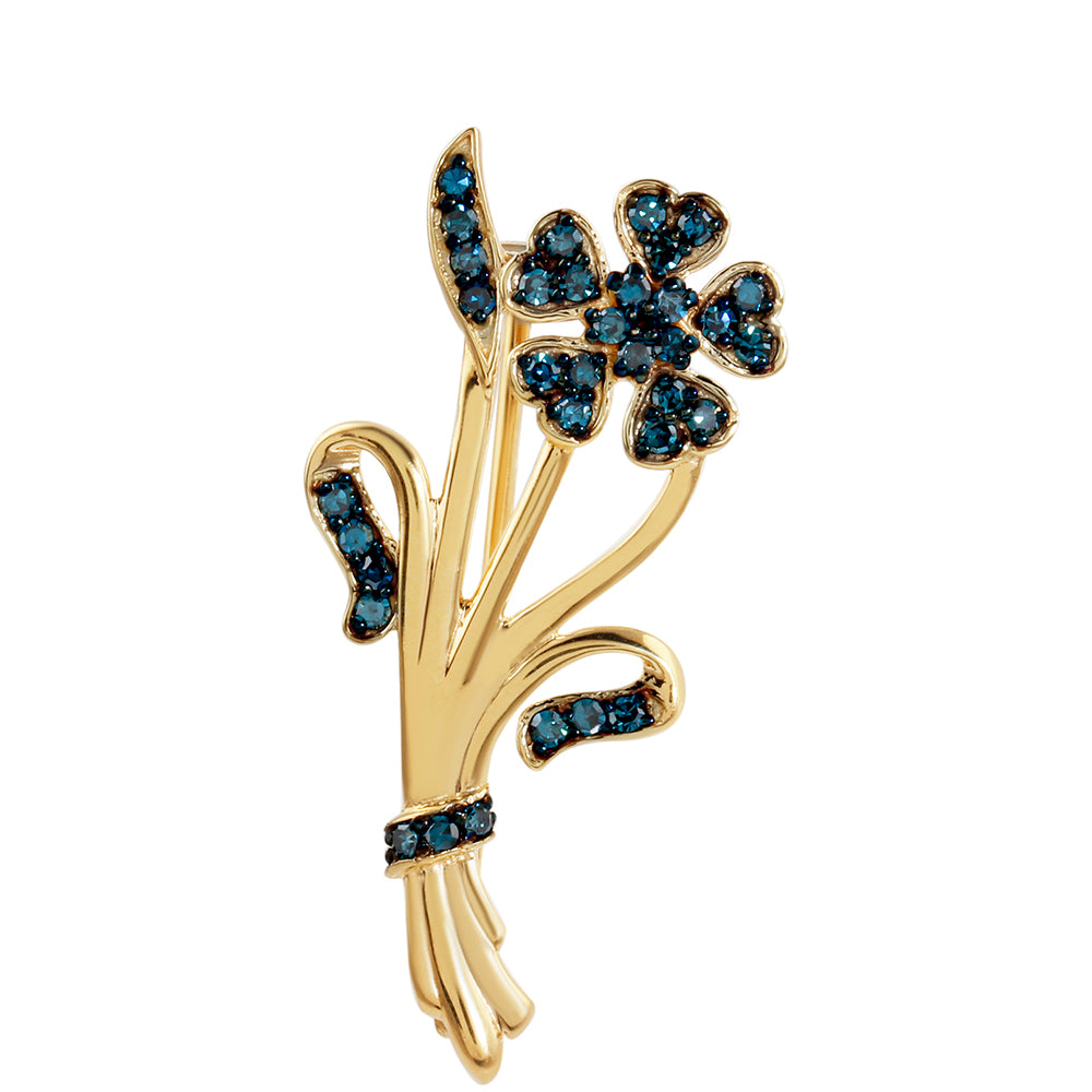 Goldplattierte Silberbrosche mit blauem Diamant 1 
