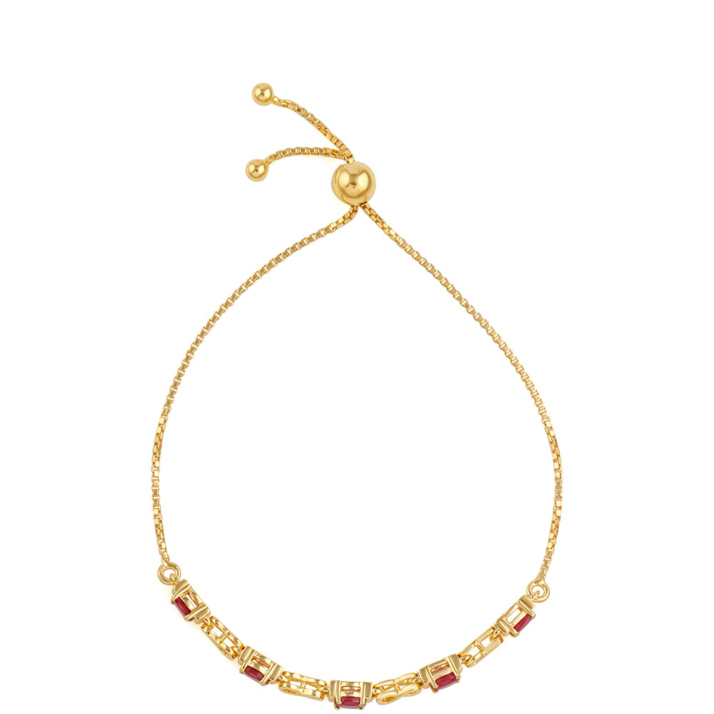 Goldplattiertes Silberarmband mit Thai Rubin 2 