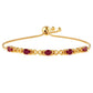 Goldplattiertes Silberarmband mit Thai Rubin