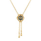 Goldplattierte Silberhalskette mit blauem Diamant