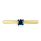 Goldplattierter Silberring mit blauem Diamant