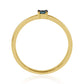 Goldplattierter Silberring mit blauem Diamant