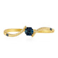 Goldplattierter Silberring mit blauem Diamant