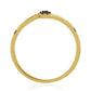 Goldplattierter Silberring mit blauem Diamant