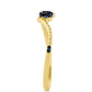 Goldplattierter Silberring mit blauem Diamant