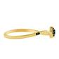 Goldplattierter Silberring mit blauem Diamant