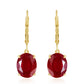 Goldplattierte Silberohrringe mit Thai Rubin