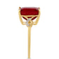 Goldplattierter Silberring mit Thai Rubin und weißem Topas