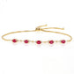 Goldplattiertes Silberarmband mit Thai Rubin und weißem Topas