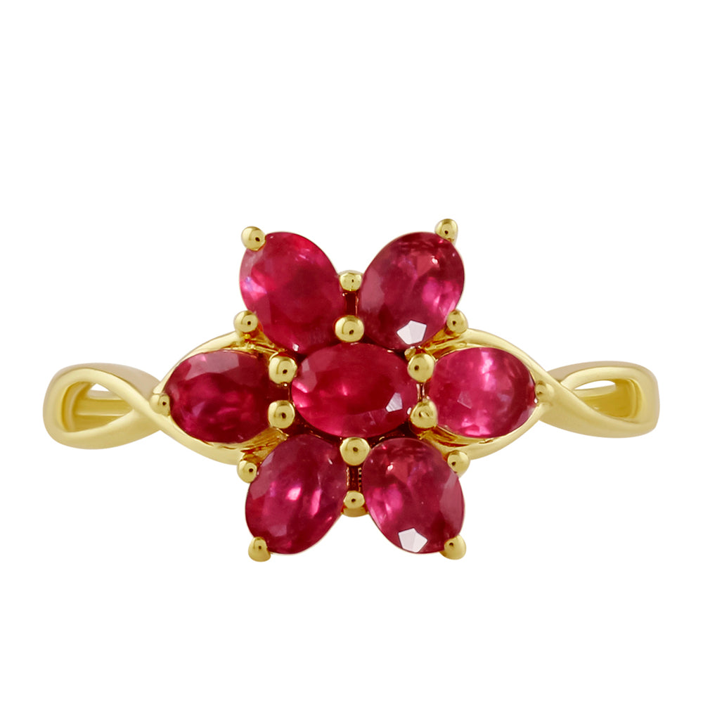 Goldplattierter Silberring mit Thai Rubin 1 