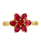 Goldplattierter Silberring mit Thai Rubin