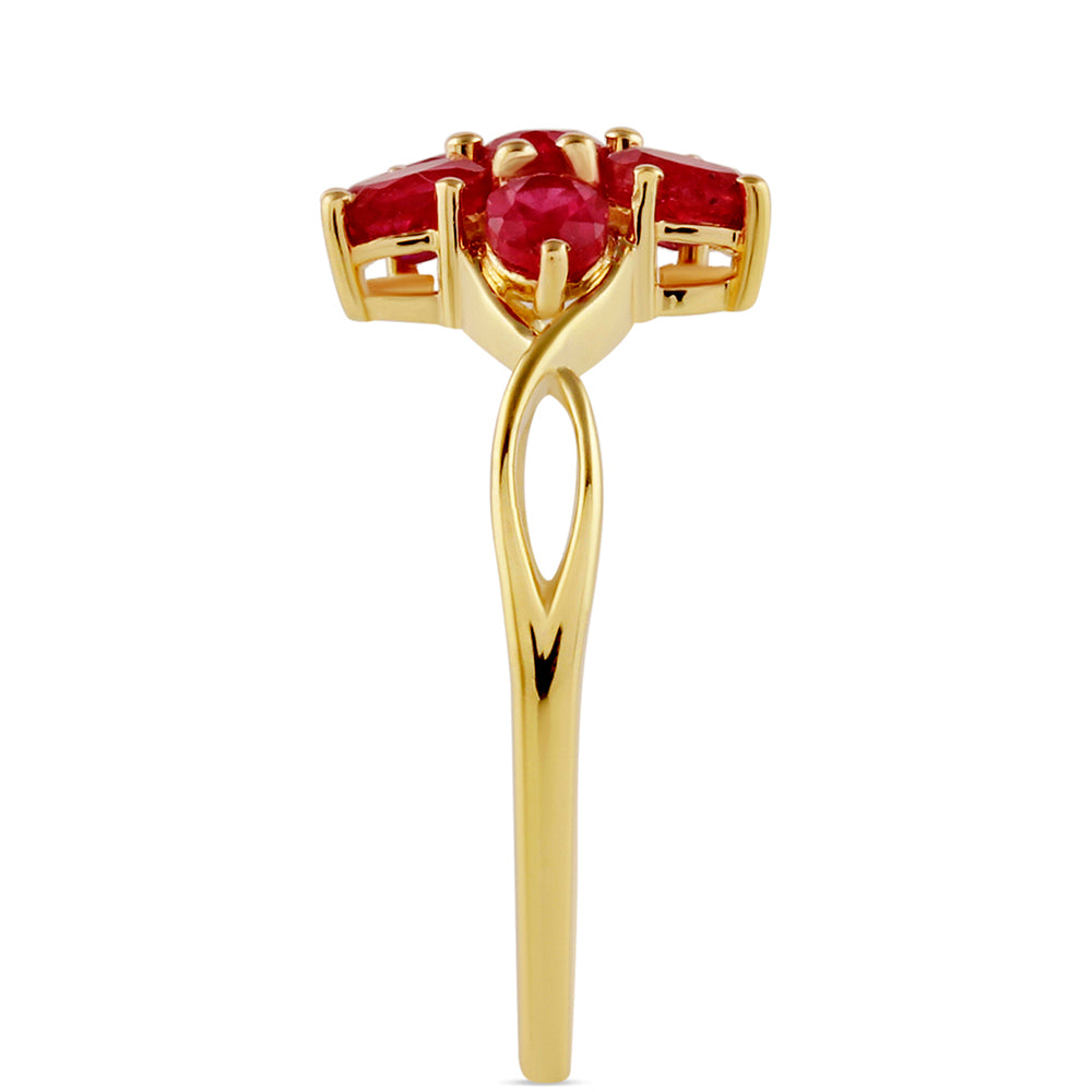 Goldplattierter Silberring mit Thai Rubin 3 