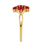 Goldplattierter Silberring mit Thai Rubin