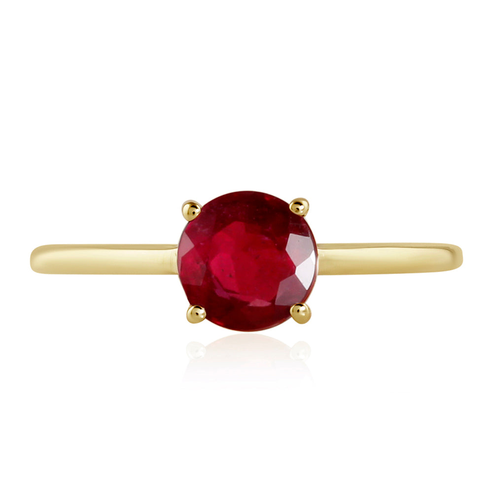 Goldplattierter Silberring mit Thai Rubin 1 