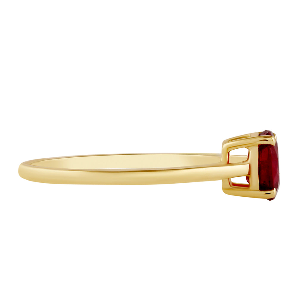 Goldplattierter Silberring mit Thai Rubin