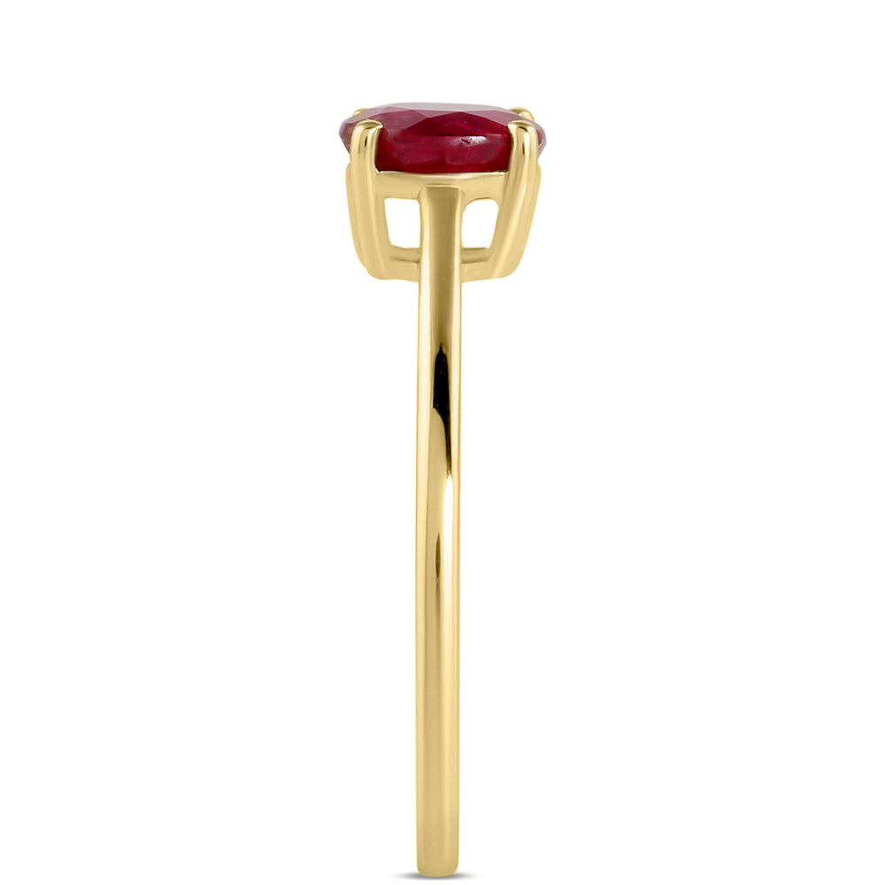 Goldplattierter Silberring mit Thai Rubin 3 