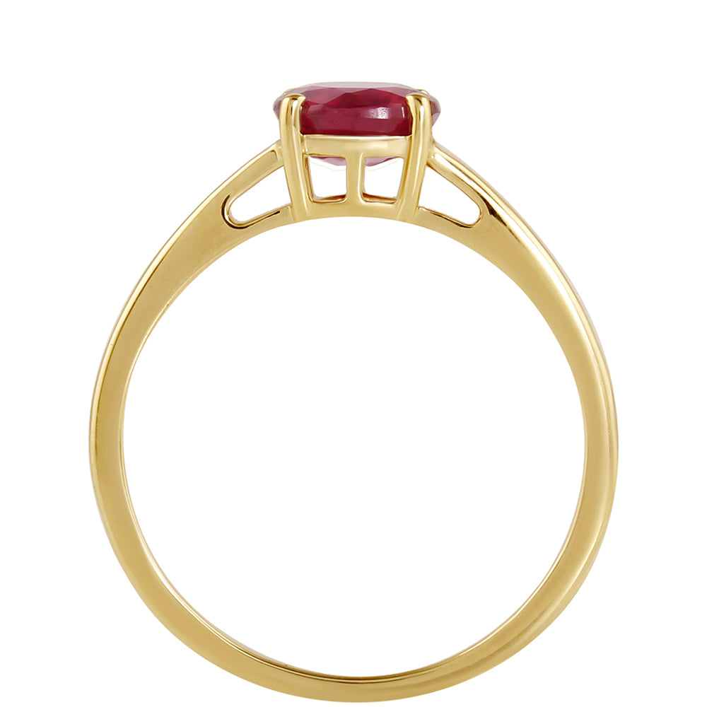 Goldplattierter Silberring mit Thai Rubin 4 