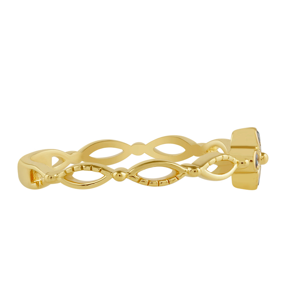Goldplattierter Silberring mit blauem Diamant 2 
