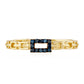 Goldplattierter Silberring mit blauem Diamant
