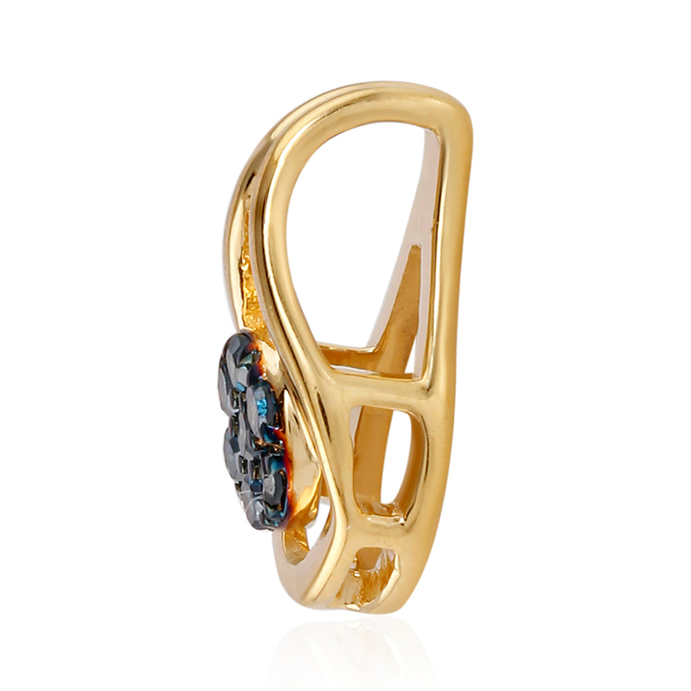 Goldplattierter Silberanhänger mit blauem Diamant