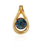 Goldplattierter Silberanhänger mit blauem Diamant