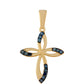 Goldplattierter Silberanhänger mit blauem Diamant