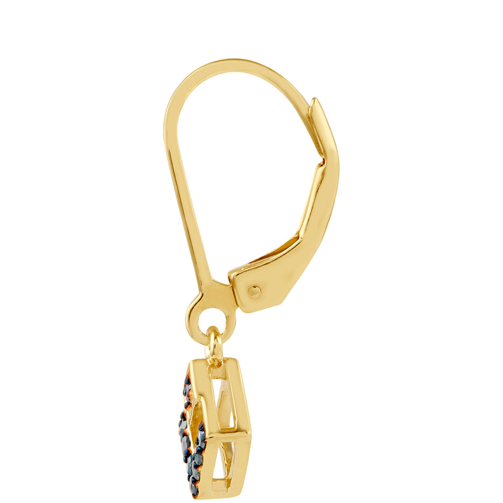 Goldplattierte Silberohrringe mit blauem Diamant 2 