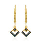 Goldplattierte Silberohrringe mit blauem Diamant