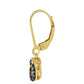 Goldplattierte Silberohrringe mit blauem Diamant