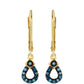 Goldplattierte Silberohrringe mit blauem Diamant