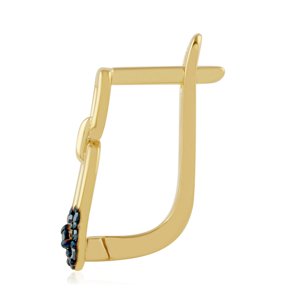 Goldplattierte Silberohrringe mit blauem Diamant