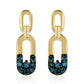Goldplattierte Silberohrringe mit blauem Diamant