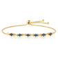 Goldplattiertes Silberarmband mit blauem Diamant