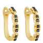 Goldplattierte Silberohrringe mit blauem Diamant