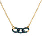 Goldplattierte Silberhalskette mit blauem Diamant