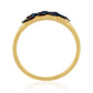 Goldplattierter Silberring mit blauem Diamant