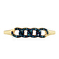 Goldplattierter Silberring mit blauem Diamant