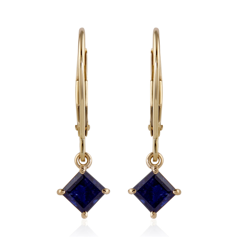 Goldohrringe mit Thai Saphir 1 