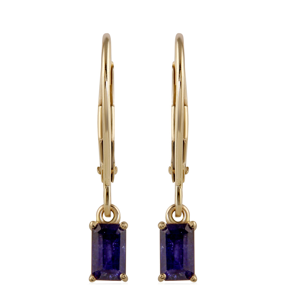 Goldohrringe mit Thai Saphir 1 