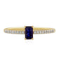 Goldring mit Thai Saphir und weißem Topas