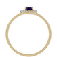 Goldring mit Thai Saphir und weißem Topas