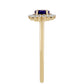 Goldring mit Thai Saphir und weißem Topas