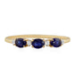 Goldring mit Thai Saphir und weißem Topas