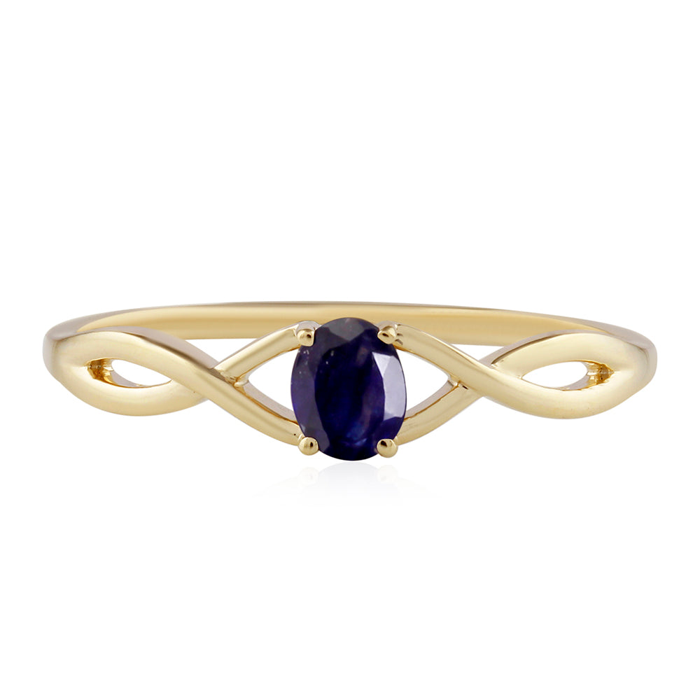 Goldring mit Thai Saphir