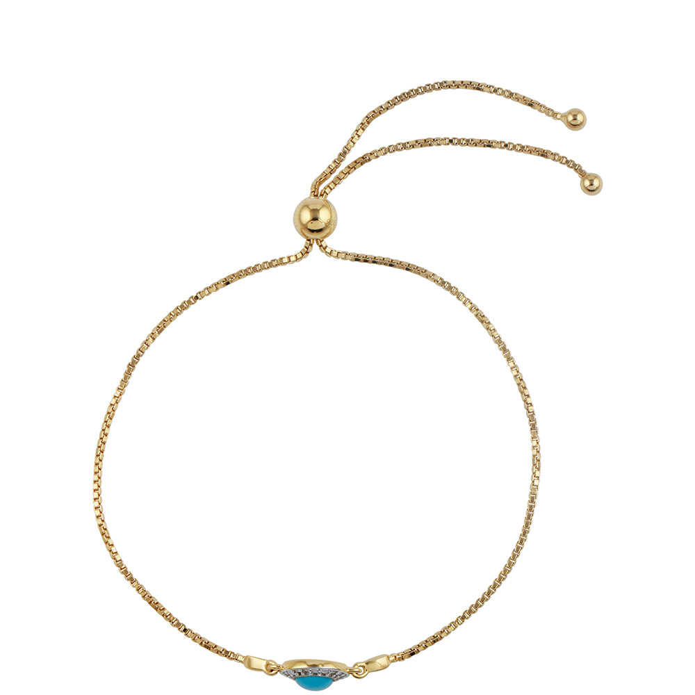 Goldplattiertes Silberarmband mit Dornröschen Türkis und weißem Topas 2 