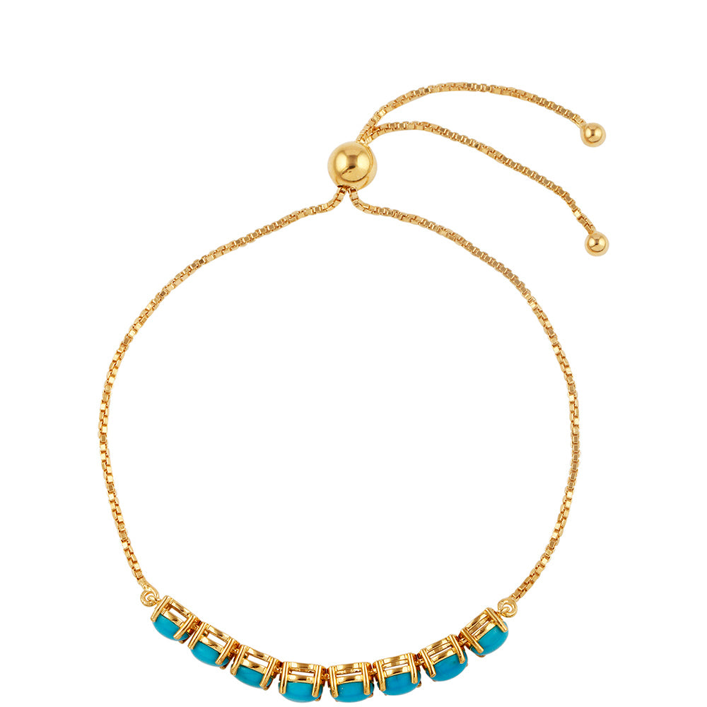 Goldplattiertes Silberarmband mit Dornröschen Türkis